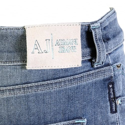 Womens Blue Wash J18 High Rise Slim Fit Jeans 27176 by Armani Jeans from Hurleys