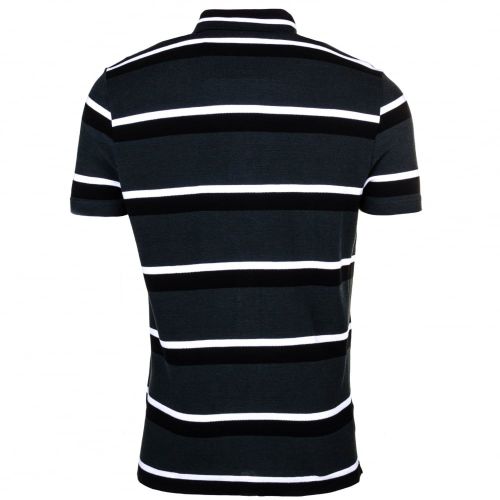 Mens Black Striped S/s Polo Shirt 61754 by Lacoste from Hurleys