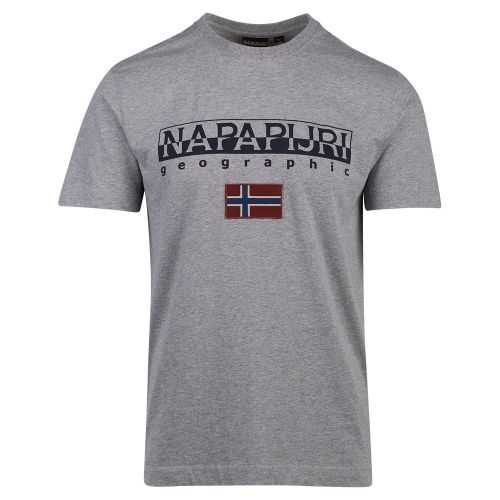 Mens Medium Grey Melange S-Ayas S/s T Shirt 108608 by Napapijri from Hurleys