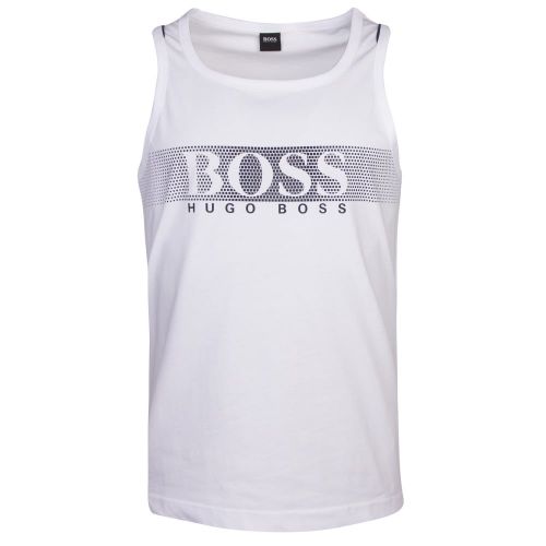 Mens White Big Logo Vest Top 23452 by BOSS from Hurleys