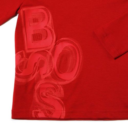 Boys Red Logo L/s Tee Shirt 16677 by BOSS from Hurleys