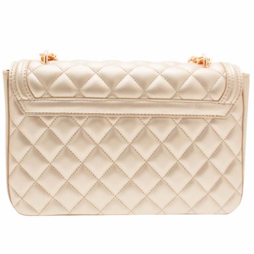 Womens Rose Gold Quilted Logo Shoulder Bag 17987 by Love Moschino from Hurleys