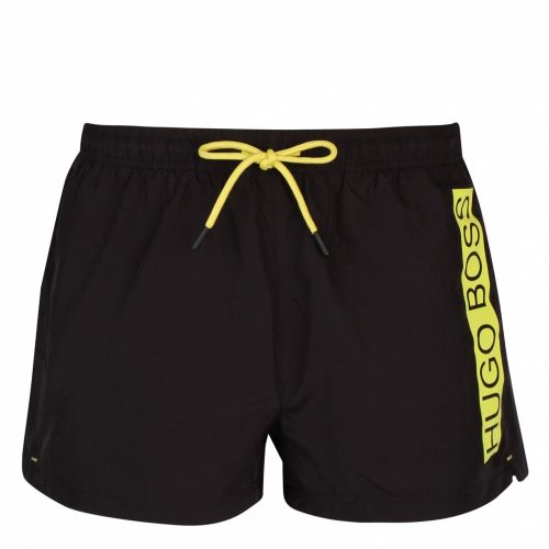Mens Black/Yellow Mooneye Short Swim Shorts 57113 by BOSS from Hurleys