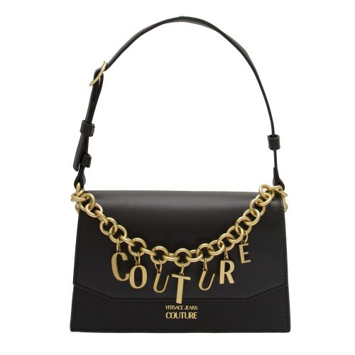 Womens Black Logo Charms Smooth Shoulder Bag 92064 by Versace Jeans Couture from Hurleys