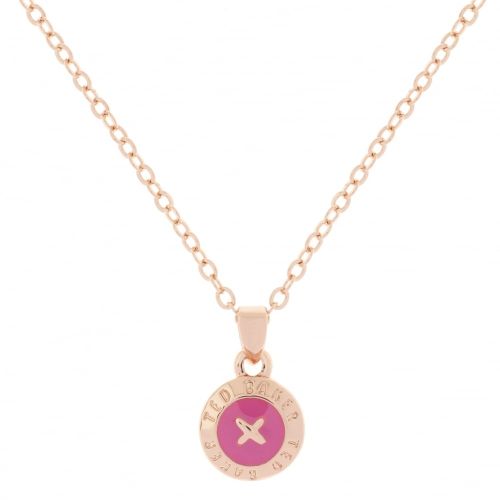 Womens Rose Gold & Mid Pink Elvina Pendant Necklace 66773 by Ted Baker from Hurleys