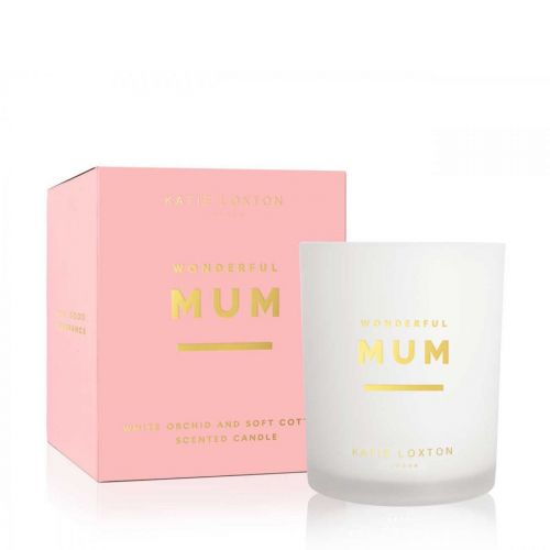 Womens White Orchid & Soft Cotton Wonderful Mum Candle 82594 by Katie Loxton from Hurleys