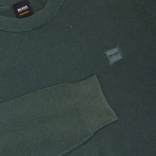 Casual Mens Dark Green Kalassy Crew Neck Knitted Top 26371 by BOSS from Hurleys