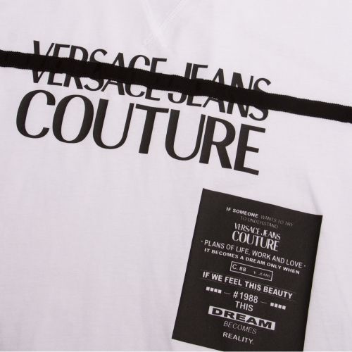Mens White Logo Stripe Regular Fit S/s T Shirt 55354 by Versace Jeans Couture from Hurleys