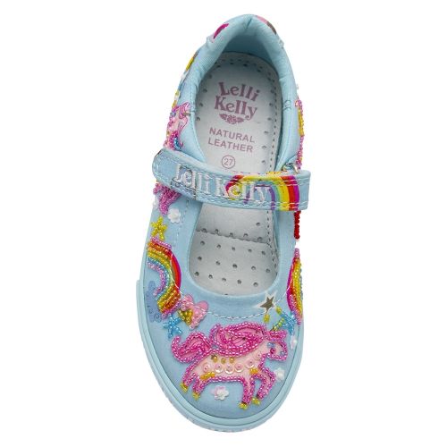 Girls Blue Unicorn Dolly Shoes (24/33) 39329 by Lelli Kelly from Hurleys