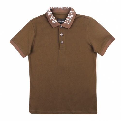 Boys Khaki Logo Collar S/s Polo Shirt 48109 by Emporio Armani from Hurleys