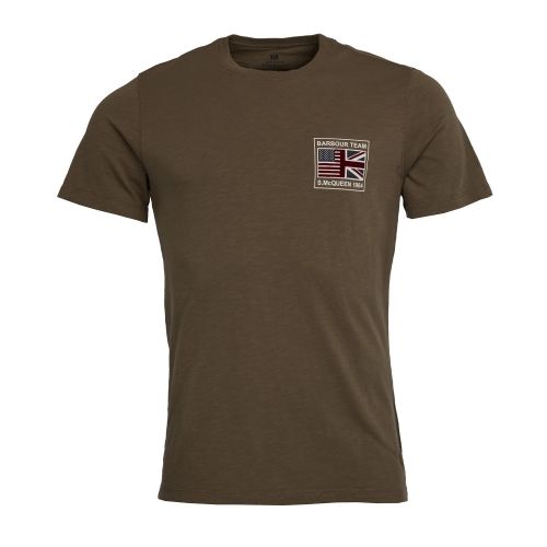 Steve McQueen™ Collection Mens Olive Flag S/s T Shirt 46460 by Barbour Steve McQueen Collection from Hurleys