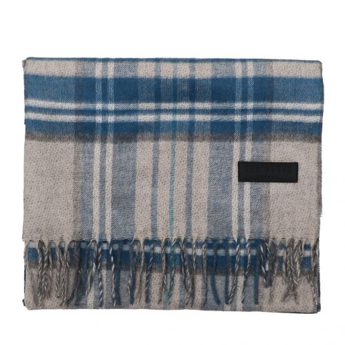 Mens Grey Laite Checked Scarf 96997 by Ted Baker from Hurleys