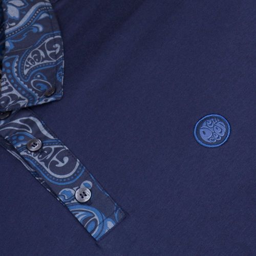Mens Navy Rosler Paisley S/s Polo Shirt 13830 by Pretty Green from Hurleys