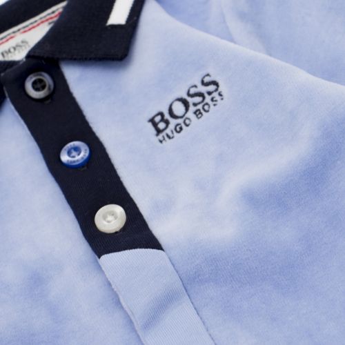 Baby Chambray Blue Velour Babygrow 28321 by BOSS from Hurleys