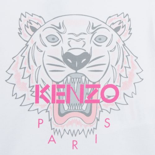 Girls Optical White Iconic Tiger S/s T Shirt 30772 by Kenzo from Hurleys