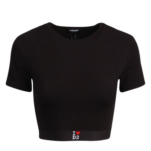 Womens Black I Heart D2 Crop S/s T Shirt 76803 by Dsquared2 from Hurleys