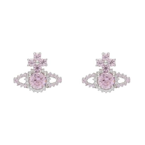 Womens Pink/Silver Valentina Orb Earrings 54461 by Vivienne Westwood from Hurleys