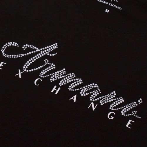 Womens Black Script Logo S/s T Shirt 92434 by Armani Exchange from Hurleys