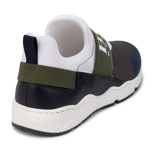 Boys Khaki Mix Branded Elastic Trainers (27-41) 91355 by BOSS from Hurleys