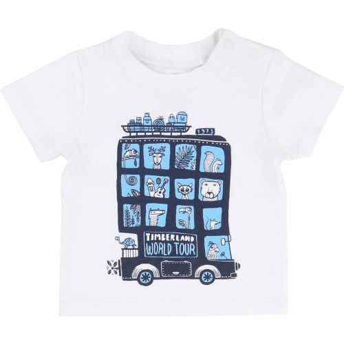 Boys White Bus Printed S/s Tee Shirt 8002 by Timberland from Hurleys