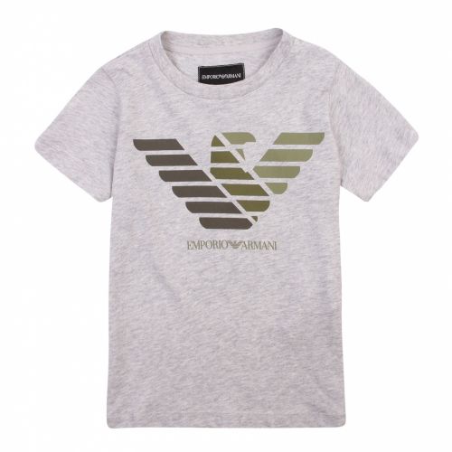 Boys Grey Melange Tri Eagle S/s T Shirt 48139 by Emporio Armani from Hurleys