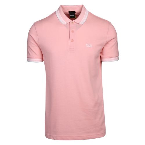 Athleisure Mens Pale Pink Paddy Regular Fit S/s Polo Shirt 36899 by BOSS from Hurleys