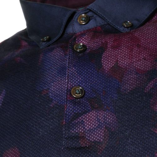 Mens Grape Perpool Floral Printed S/s Polo shirt 9756 by Ted Baker from Hurleys