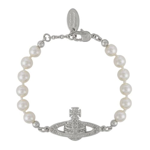 Womens Silver/Pearl Mini Bas Relief Bracelet 82381 by Vivienne Westwood from Hurleys