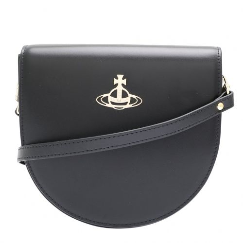 Womens Black/Gold Sarah Smooth Leather Crossbody Bag 106730 by Vivienne Westwood from Hurleys