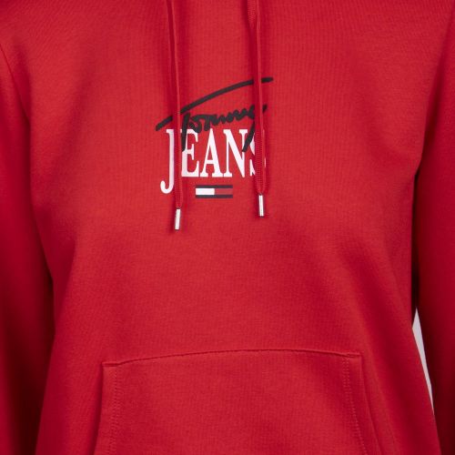 Womens Deep Crimson Essential Logo 1 Hoodie 101634 by Tommy Jeans from Hurleys
