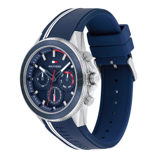Mens Navy Aiden Silicone Strap Watch 94804 by Tommy Hilfiger from Hurleys