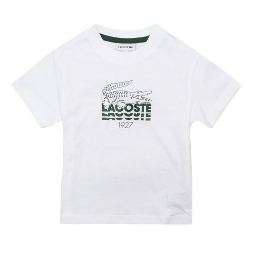 Boys White Crocodile S/s T Shirt 103515 by Lacoste from Hurleys