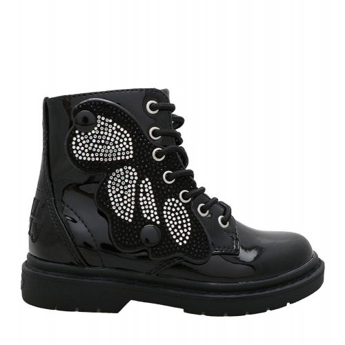 Girls Black Patent Diamond Fairy Wings Boots (26-35) 98464 by Lelli Kelly from Hurleys