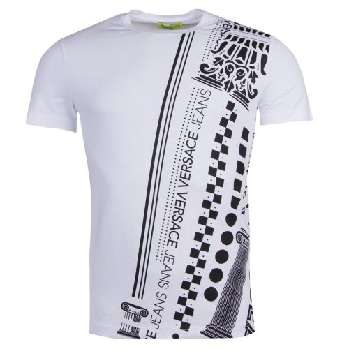 Mens White Printed Slim Fit S/s T Shirt 25252 by Versace Jeans from Hurleys