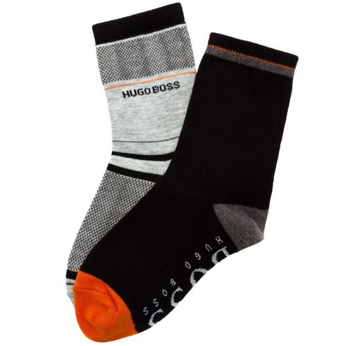 Boys Black & Grey 2 Pack Socks (27-39) 65464 by BOSS from Hurleys