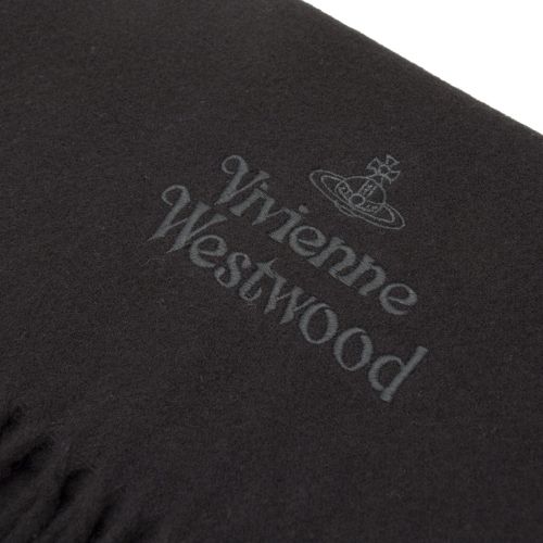 Black Embroidered Wool Scarf 47194 by Vivienne Westwood from Hurleys