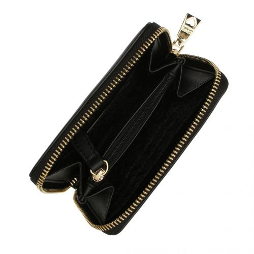 Womens Black Plated Logo Small Zip Around Purse 84222 by Love Moschino from Hurleys