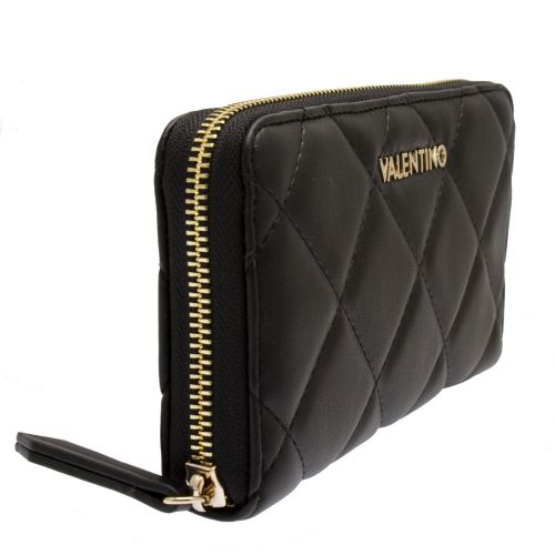 Womens Black Ocarina Quilted Large Zip Around Purse 75498 by Valentino from Hurleys