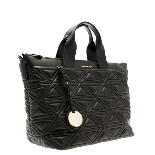 Womens Black Quilted Large Tote Bag 29106 by Emporio Armani from Hurleys