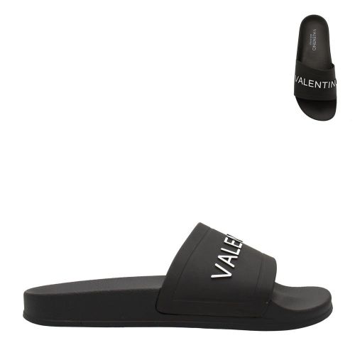 Mens Black Branded Slides 86654 by Valentino Shoes from Hurleys