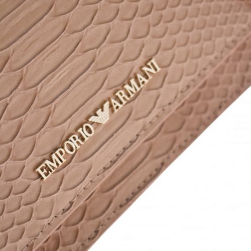 Womens Nude Croc Effect Clutch 19949 by Emporio Armani from Hurleys