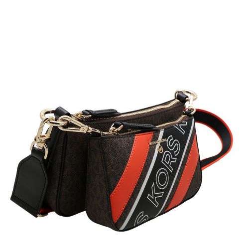 Womens Brown Multi Medium MF Pouch Crossbody Bag With Strap 97829 by Michael Kors from Hurleys