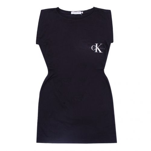 Girls Black Monogram Off Placed Dress 104811 by Calvin Klein from Hurleys