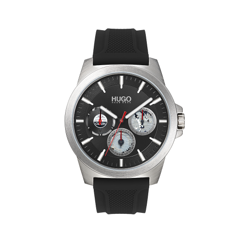 Mens Silver/Black Twist Silicone Watch 78769 by HUGO from Hurleys