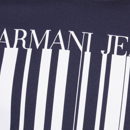 Mens Navy Stripe Logo S/s Tee Shirt 69576 by Armani Jeans from Hurleys