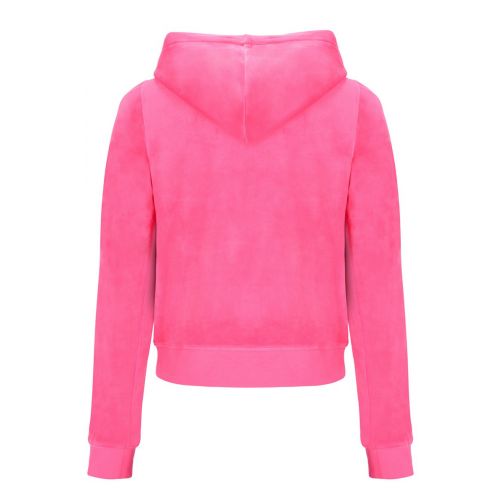 Womens Fluro Pink Robertson Velour Zip Through Hooded Sweat Top 105722 by Juicy Couture from Hurleys