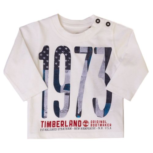 Baby White 1973 L/s Tee Shirt 65520 by Timberland from Hurleys