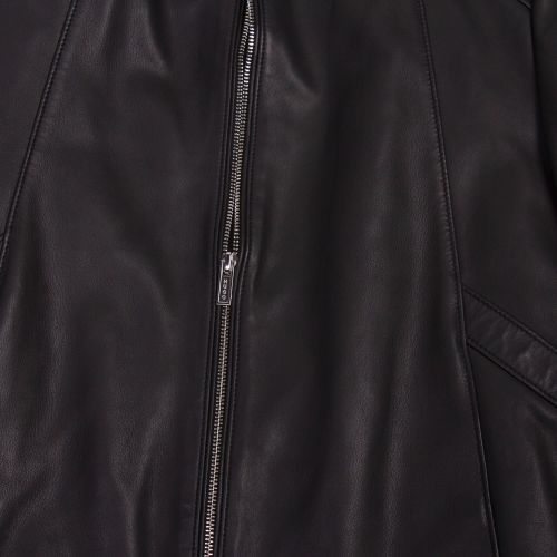 Mens Black Lonas Leather Jacket 80620 by HUGO from Hurleys