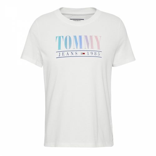 Womens Classic White Multicolour Tommy S/s T Shirt 43592 by Tommy Jeans from Hurleys