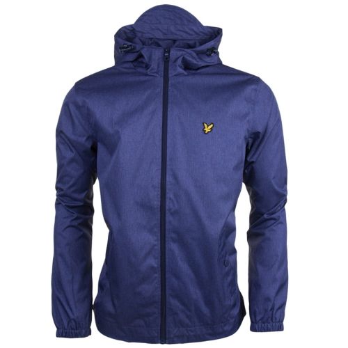 Mens Ink Blue Marl Zip Through Hooded Jacket 15309 by Lyle & Scott from Hurleys